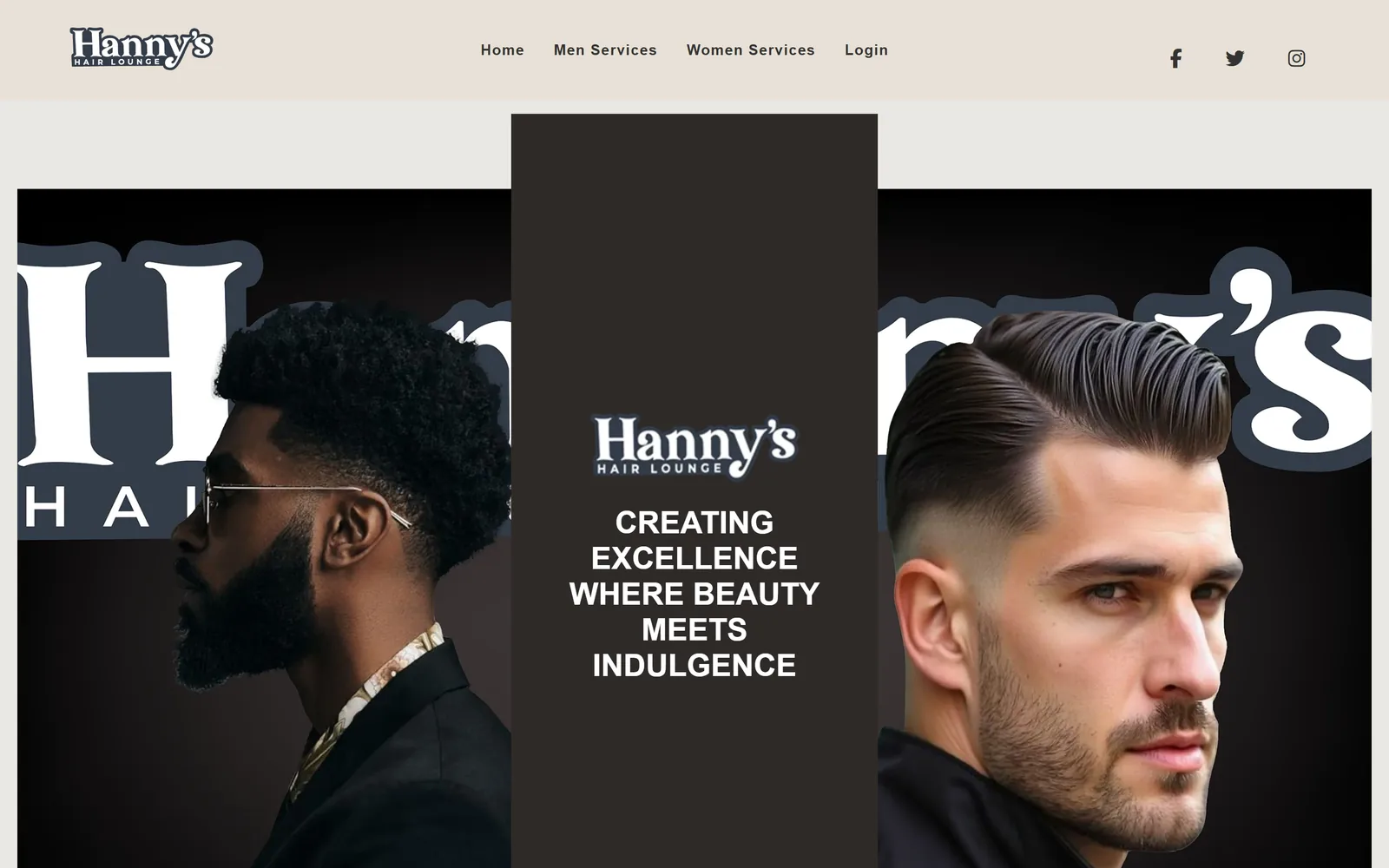 The salon’s previous template website